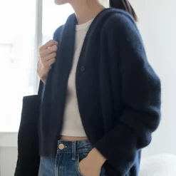 Femme CT Plage Mailles-C.T.plage - Pull Capuche - Marine