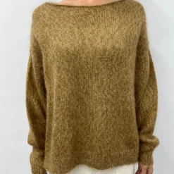 Femme CT Plage Mailles-C.T.plage - Pull Col Bateau - Camel