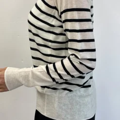 Femme CT Plage Mailles-C.T.plage - Pull Fin Mariniére - Blanc