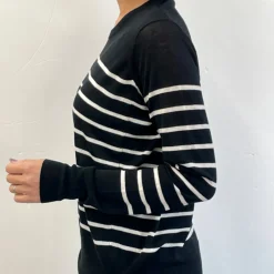 Femme CT Plage Mailles-C.T.plage - Pull Fin Mariniére - Noir