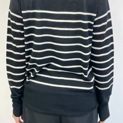 Femme CT Plage Mailles-C.T.plage - Pull Fin Mariniére - Noir