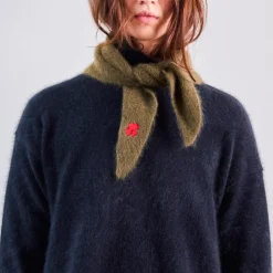 Femme CT PLAGE Foulards & Echarpes-C.T.plage x Merci - Bandana Trèfle - Olive