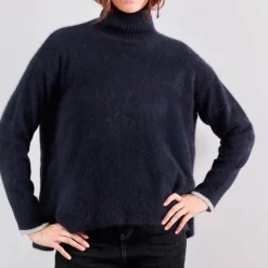 Femme CT PLAGE Mailles-C.T.plage x Merci - Pull Trèfle - Bleu