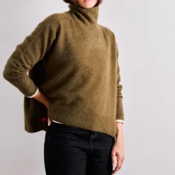 Femme CT PLAGE Mailles-C.T.plage x Merci - Pull Trèfle - Olive