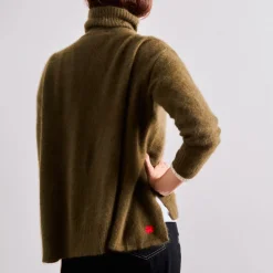 Femme CT PLAGE Mailles-C.T.plage x Merci - Pull Trèfle - Olive