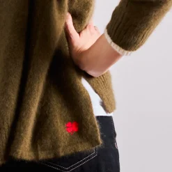 Femme CT PLAGE Mailles-C.T.plage x Merci - Pull Trèfle - Olive