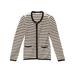 Femme DOEN Mailles-Dôen - Cardigan Therese - Beige rayé