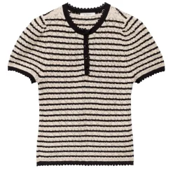 Femme DOEN T-shirts-Dôen - T-shirt Brandie - Beige rayé