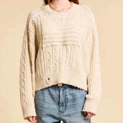 Femme Denimist Mailles-- Pull Shadow American Flag - Ecru Slub