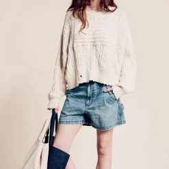 Femme Denimist Mailles-- Pull Shadow American Flag - Ecru Slub