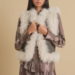 Femme DIEGA Mailles-- Gilet Givro - Ecru