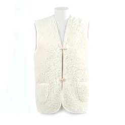 Femme Direct Tannerie Vestes-- Gilet Laine - Blanc