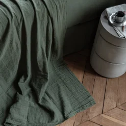 2100 GAZEX Draps Plats-Drap plat en gaze de coton - Vert Luxembourg