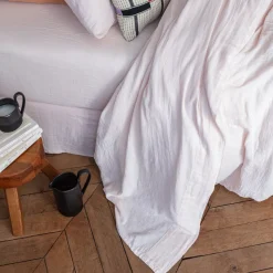 2100 GAZEX Draps Plats-Drap plat en gaze de coton - Rose de Bagatelle