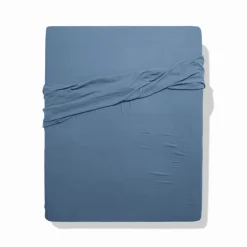 2100 GAZEX Draps Plats-Drap plat en gaze de coton - Bleu Zinc