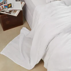 200 LINTEX Maison De Campagne|Draps Plats-Drap plat en lin lavé - Blanc optique