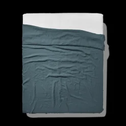 200 LINTEX Draps Plats-Drap plat en lin lavé - Bleu Pétrole