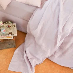 200 LINTEX Draps Plats-Drap plat en lin lavé - Parme Fuji Iro