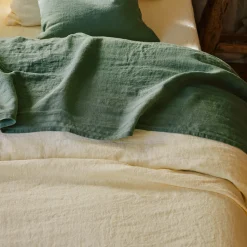 200 LINTEX Draps Plats-Drap plat en lin lavé - Vert d'Anduze