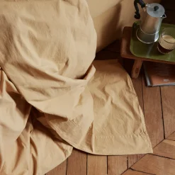 1700 COTEX Draps Plats-Drap plat en percale de coton - Brun Sarrasin