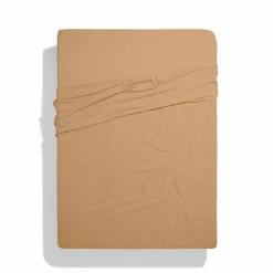 1700 COTEX Draps Plats-Drap plat en percale de coton - Brun Sarrasin