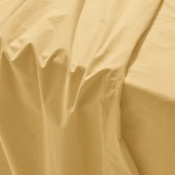 1700 COTEX Draps Plats-Drap plat en percale de coton - Jaune Orge