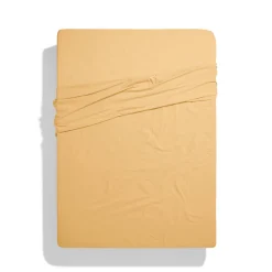 1700 COTEX Draps Plats-Drap plat en percale de coton - Jaune Orge