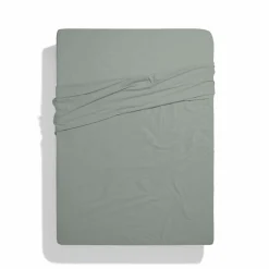 1700 COTEX Draps Plats-Drap plat en percale de coton - Vert Lichen