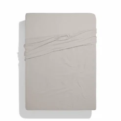 1700 COTEX Draps Plats-Drap plat en percale de coton - Gris Pavot