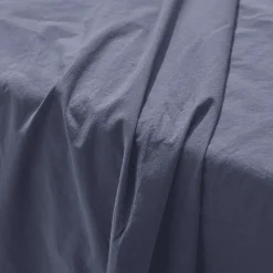 #N/A Draps Plats-Drap plat en percale de coton - Bleu d'Orage