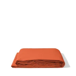 1700 COTEX Draps Plats-Drap plat en percale de coton - Rouge Ocre