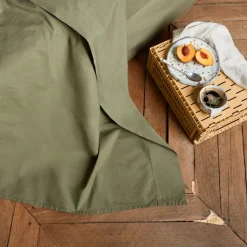 1700 COTEX Draps Plats-Drap plat en percale de coton - Vert Camouflage