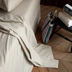 1700 COTEX Maison De Campagne|Draps Plats-Drap plat en percale de coton - Beige Dune