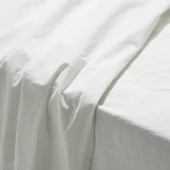1700 COTEX Maison De Campagne|Draps Plats-Drap plat en percale de coton - Blanc Craie