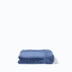 2100 GAZEX Draps Housse-Drap-housse en gaze de coton - Bleu Pompidou