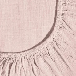 2100 GAZEX Draps Housse-Drap-housse en gaze de coton - Rose de Bagatelle