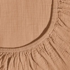 2100 GAZEX Draps Housse-Drap-housse en gaze de coton - Brun Haussmann