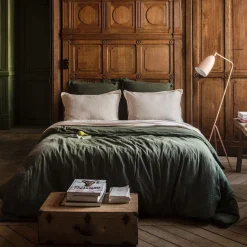 2100 GAZEX Draps Housse-Drap-housse en gaze de coton - Vert Luxembourg