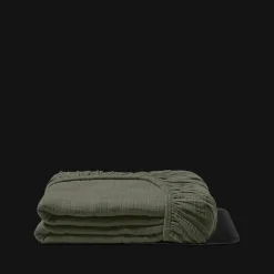 2100 GAZEX Draps Housse-Drap-housse en gaze de coton - Vert Luxembourg