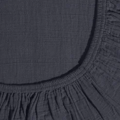2100 GAZEX Draps Housse-Drap-housse en gaze de coton - Gris Fusain