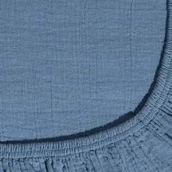 2100 GAZEX Draps Housse-Drap-housse en gaze de coton - Bleu Zinc