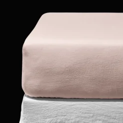 200 LINTEX Draps-housse-Drap-housse en lin lavé - Beige Rosé