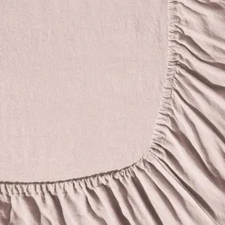 200 LINTEX Draps-housse-Drap-housse en lin lavé - Beige Rosé