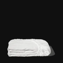 200 LINTEX Maison De Campagne|Draps-housse-Drap-housse en lin lavé - Blanc Optique