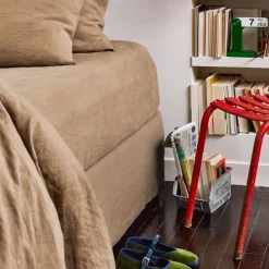 200 LINTEX Maison De Campagne|Draps-housse-Drap-housse en lin lavé - Brun Cha Iro