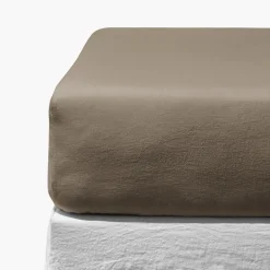 200 LINTEX Maison De Campagne|Draps-housse-Drap-housse en lin lavé - Brun Cha Iro