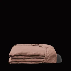 200 LINTEX Draps-housse-Drap-housse en lin lavé - Rose Argile
