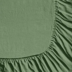 200 LINTEX Draps-housse-Drap-housse en lin lavé - Vert d'Anduze