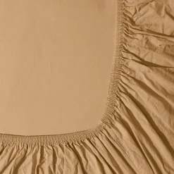 1700 COTEX Draps Housse-Drap-housse en percale de coton - Brun Sarrasin