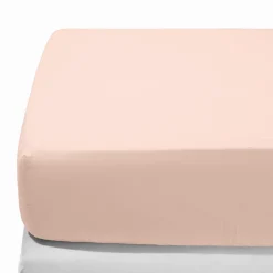1700 COTEX Draps Housse-Drap-housse en percale de coton - Rose des Sables